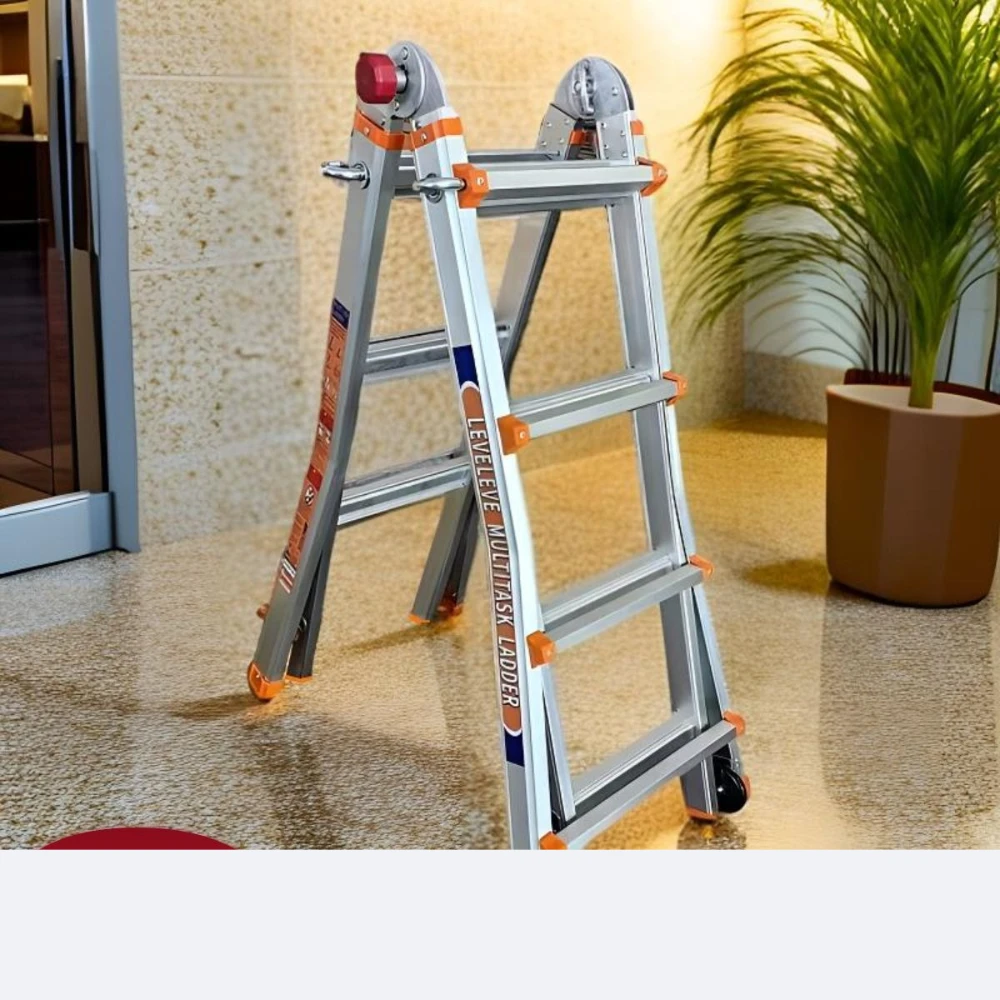 #Manufacturer wholesale all-aluminum press large joint small giant sub-aluminum alloy multi-functional herringbone ladder