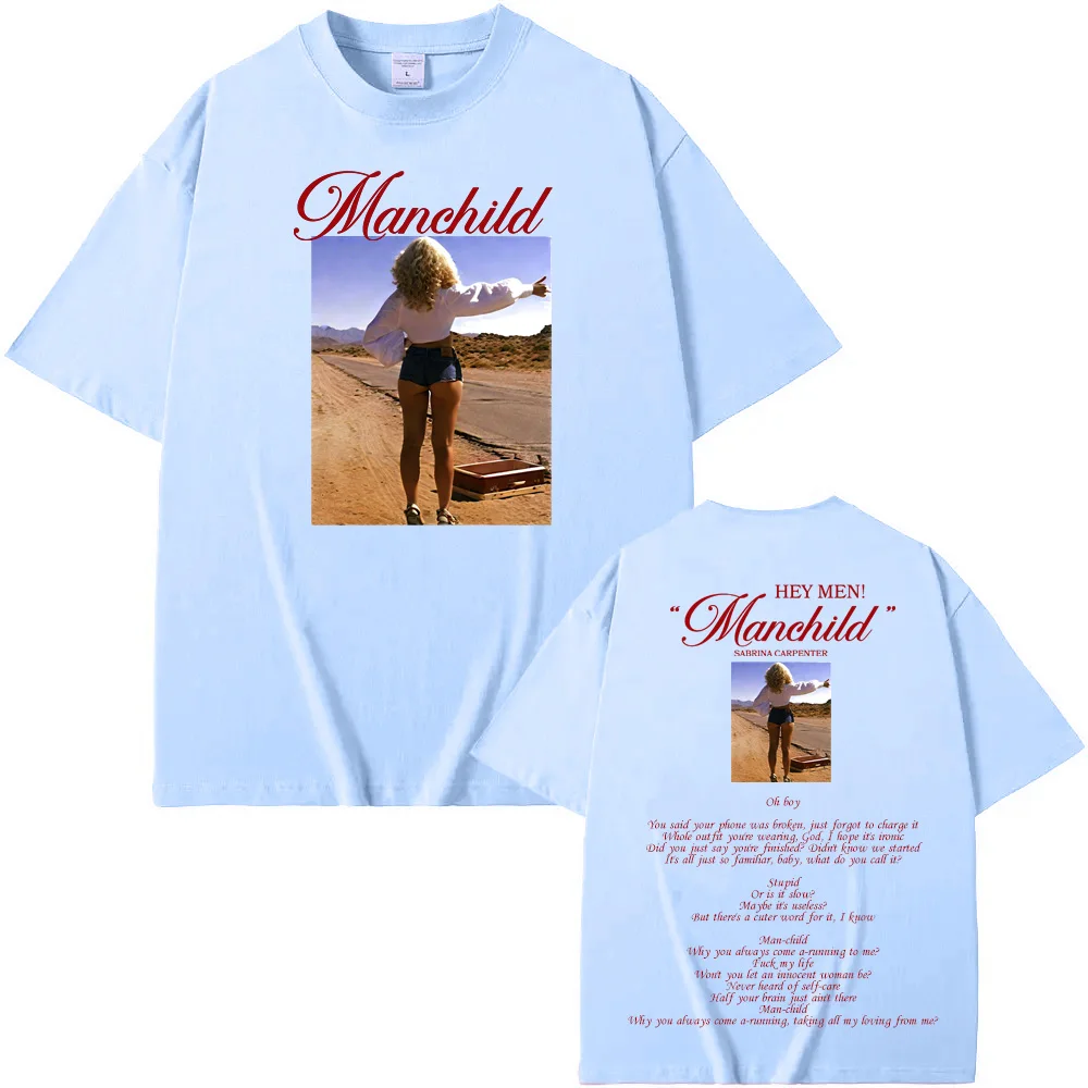 Sabrina Carpenter - Manchild T Shirt Street Hip-hop Rapper Short