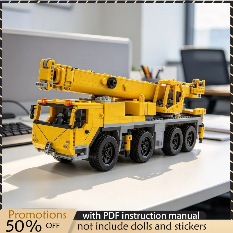 5520PCS MOC Heavy Duty Mobile Crane Engineering Machinery Display Model Building Blocks DIY Assembly Gifts For Adults Collection