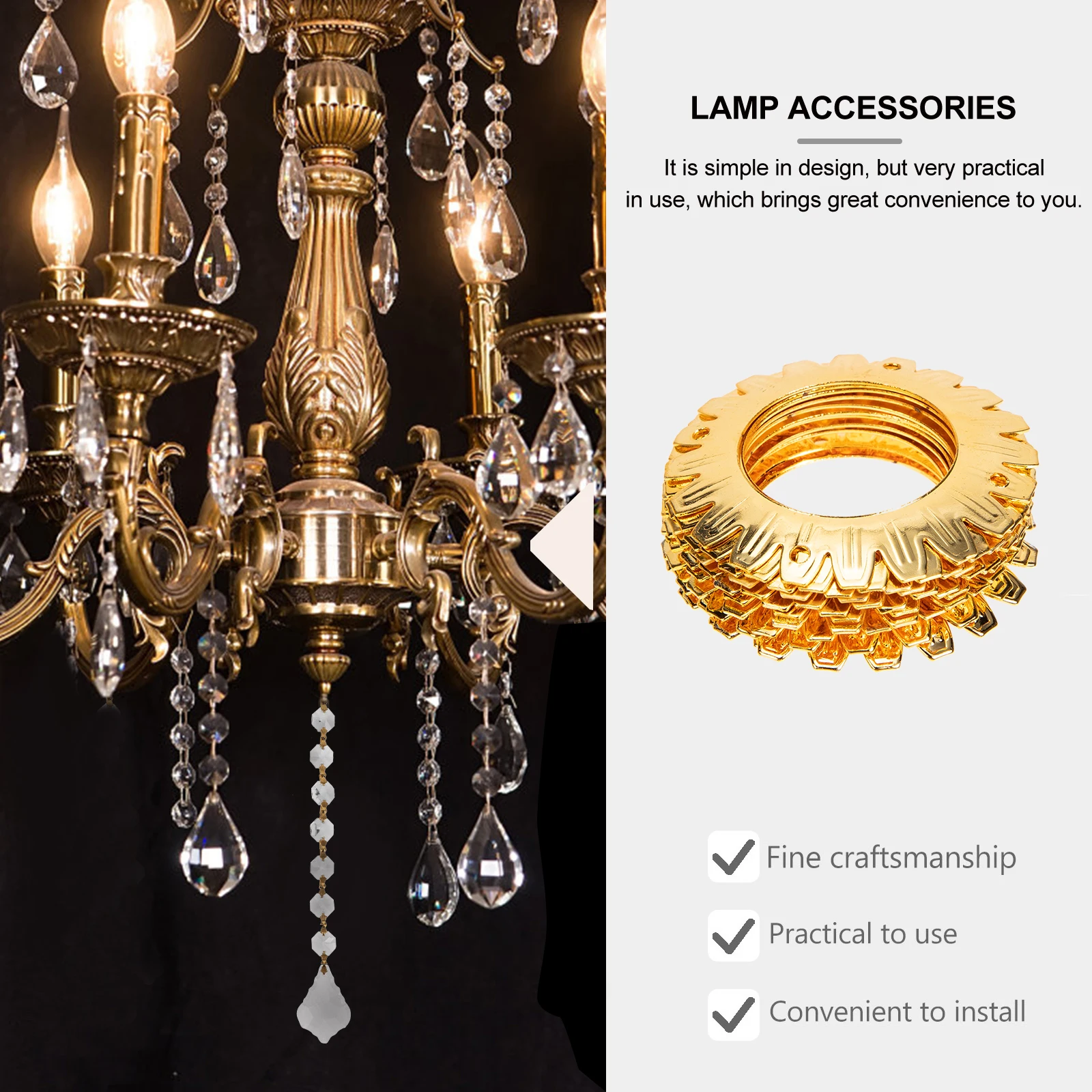 

12pcs Iron Lamp Rings Chandelier Accessories Decorative Lamp Decoration Parts Simple Installation Sturdy Lamps Home Decor