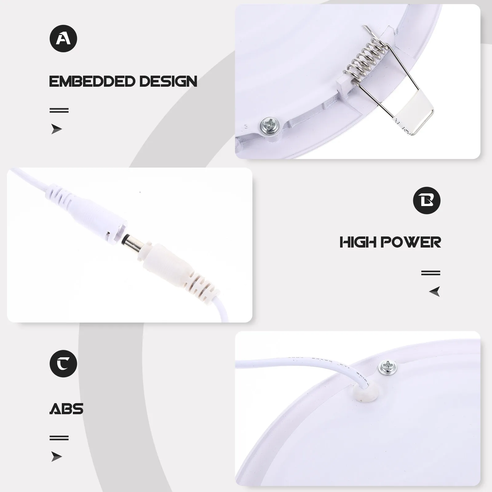 Embedded Ultra Thin Round LED Recessed Downlight Ceiling Light Warm Color Panel Light Energy Saving for Home Shower Bathroom