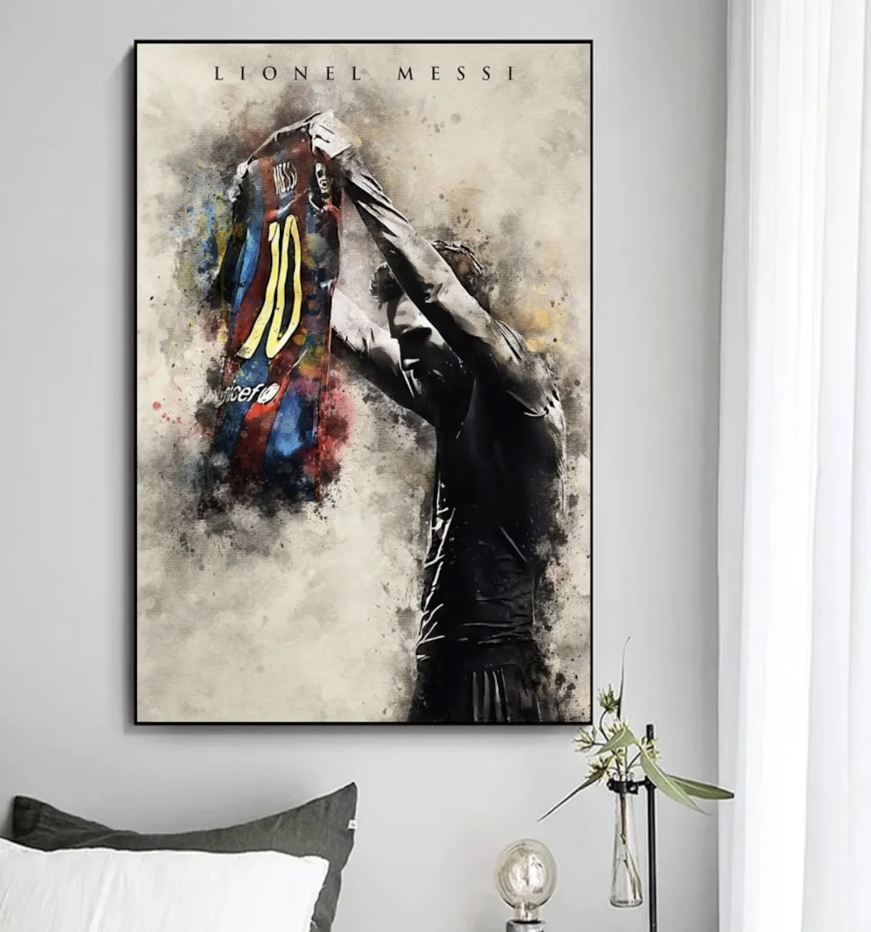 Lionel Messi Football Canvas P - Sports Equipment Poster 评论和价格