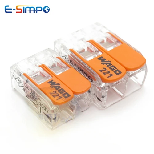 Imagen 2 del producto 10 unidades 221-412-413-415 221-612 613 615 2411 Original Universal compacto LED conector de cable de empalme bloque de terminales conductor con palanca