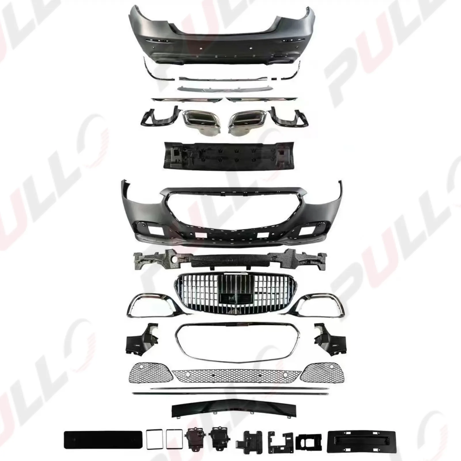 

STLFCar Accessories for BENZs W223 S Class Upgrade to Maybachs Style Include Front and Rear Bumper Assembly with Grille