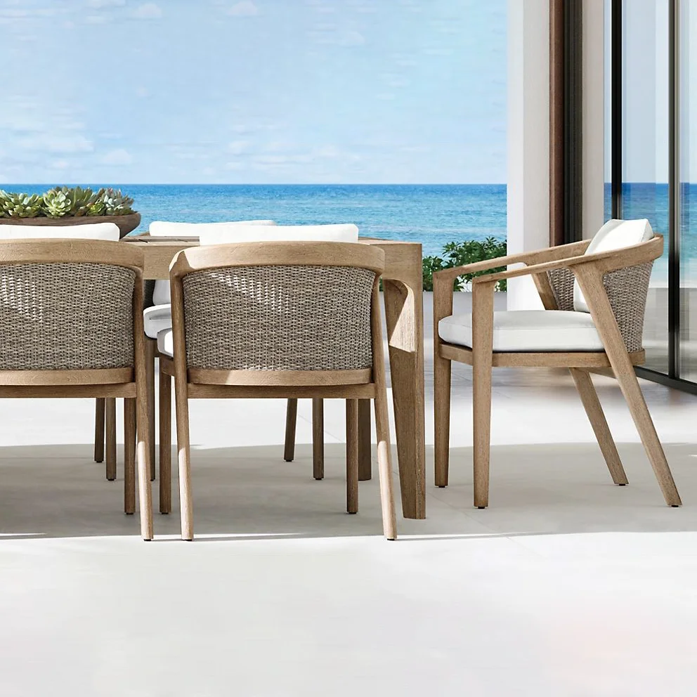 

Outdoor Garden Furniture Set Patio Teak Dining Table and Chair Set Dining Room Rattan