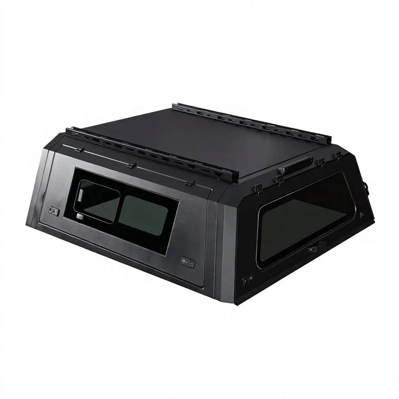 Car Accessories 4x4 Waterproof Black Aluminum Alloy Truck Canopy With Central Locking Rear Glass Door No Drill For F150 Pickup T