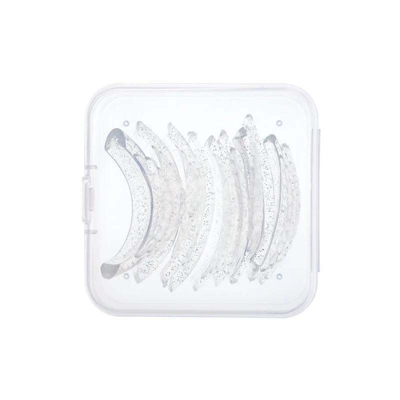 5 Pairs Clear Glitter Silicone Eyelash Extension Pads Shell Shape Lash Lift Perm Makeup Tools for Lifting And Grafting Lashes