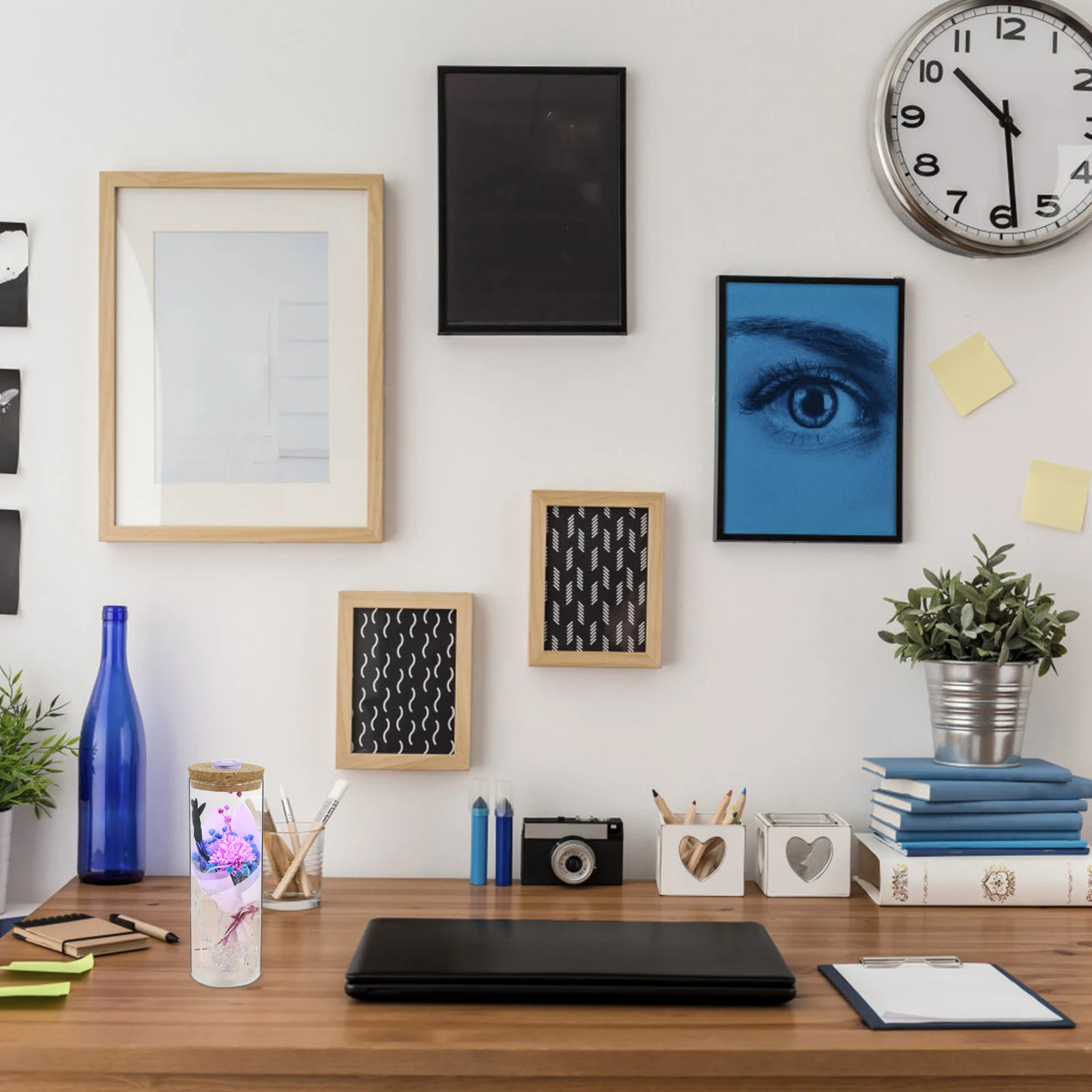 

Wish Bottle Preserved Flower Decor Luminous Pink Carnation For Home Wedding Party Birthday Decoration Romantic Gift