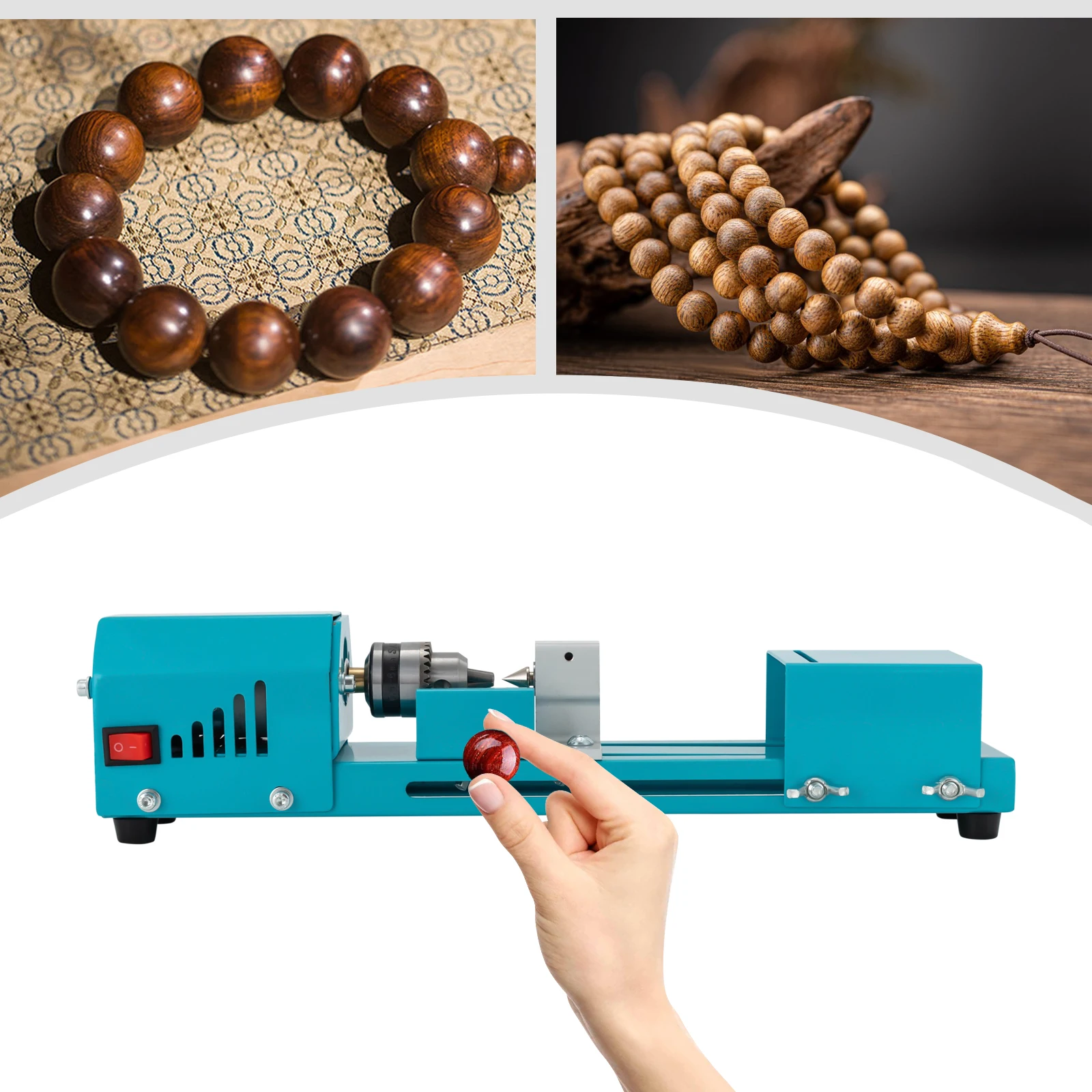 

Mini Lathe 96W Mini Wood Lathe 110V-240V Beads Polisher Machine Wood Woodworking Cutting Polishing DIY Tool