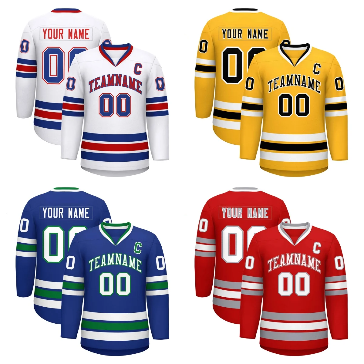 Personalized Hockey Jersey Printed Team Name & Number Practice Jerseys for Men/Youth Size S-XXL