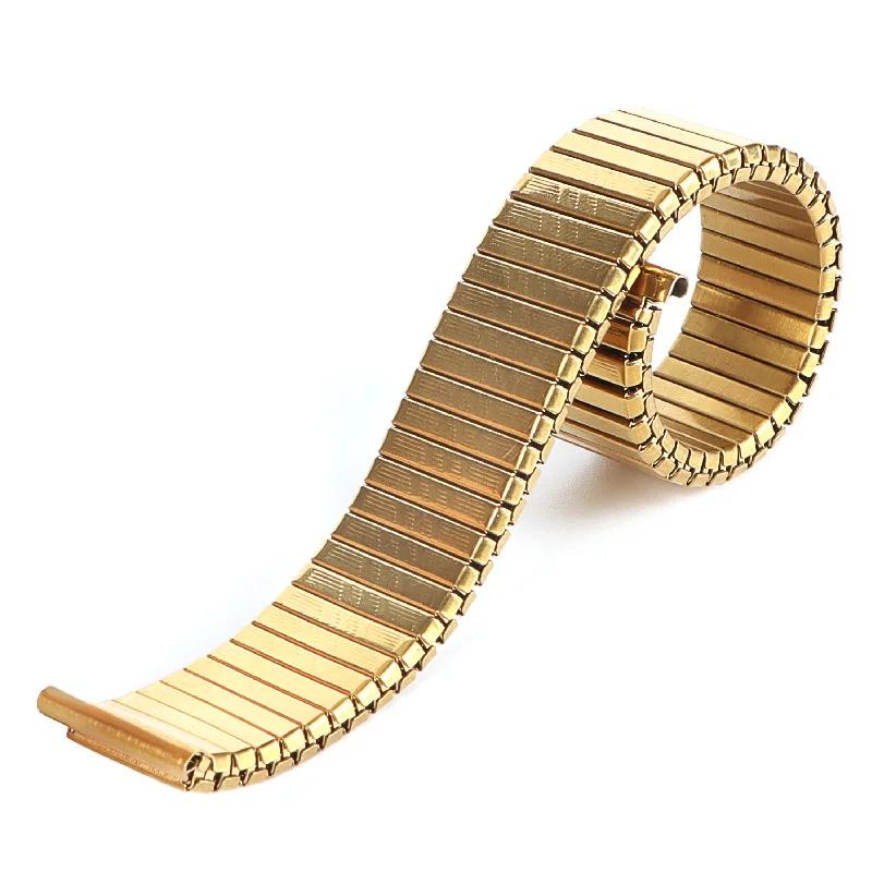12mm 14mm 16mm 18mm 20mm Stainless Steel Elastic Stretch Strap Metal Expansion Watch Band Wristband Bracelet Watch Accessories
