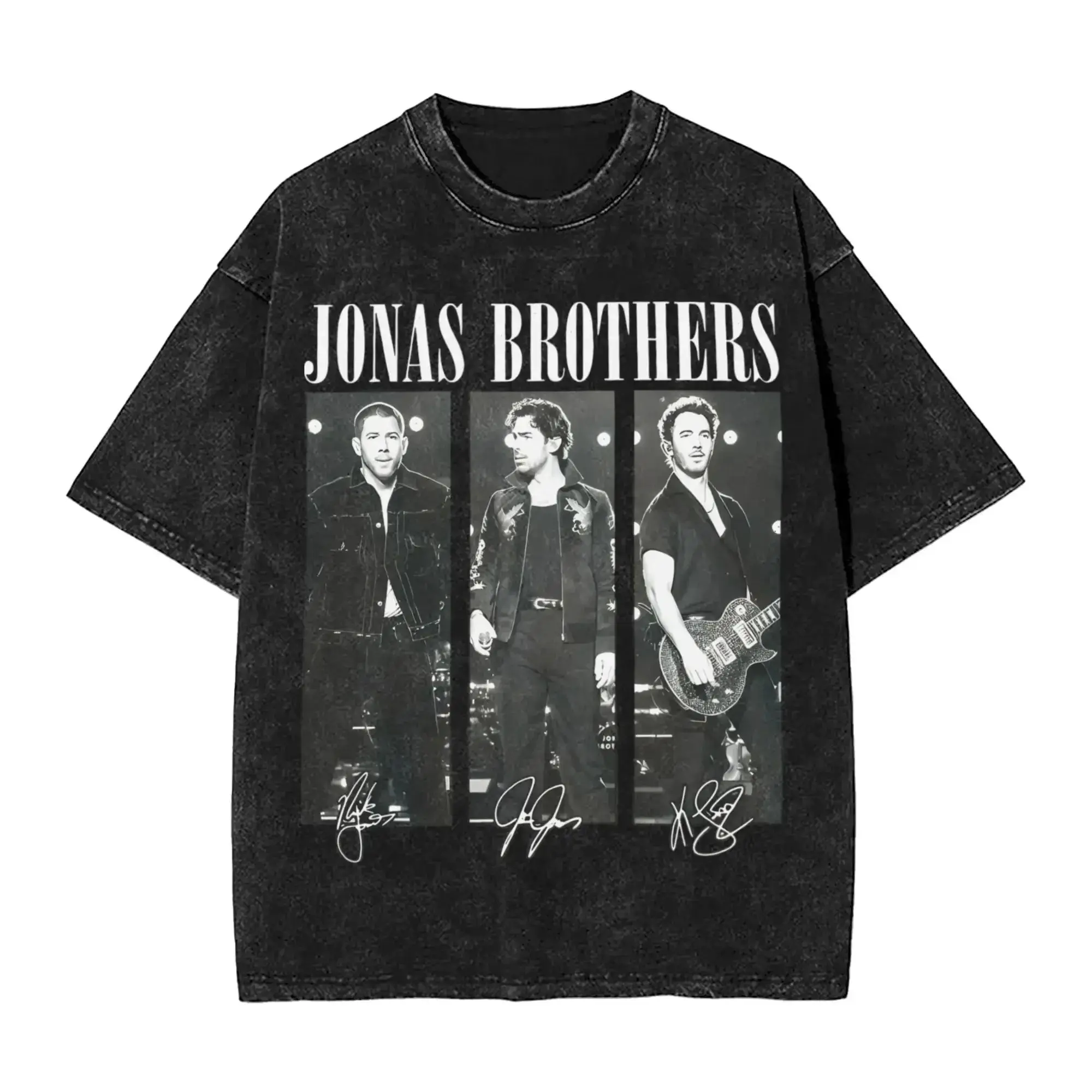 Vintage Washed Fashion Y2k Kleidung Joe J. Onas Brothers 20th Anniversary Jonas T-Shirt Sommer Casual Loose Streetwear Unisex – Detail 7