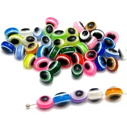 200 Mixed Colour Acrylic Evil Eye Oval Beads 6X8mm Jewelry Making