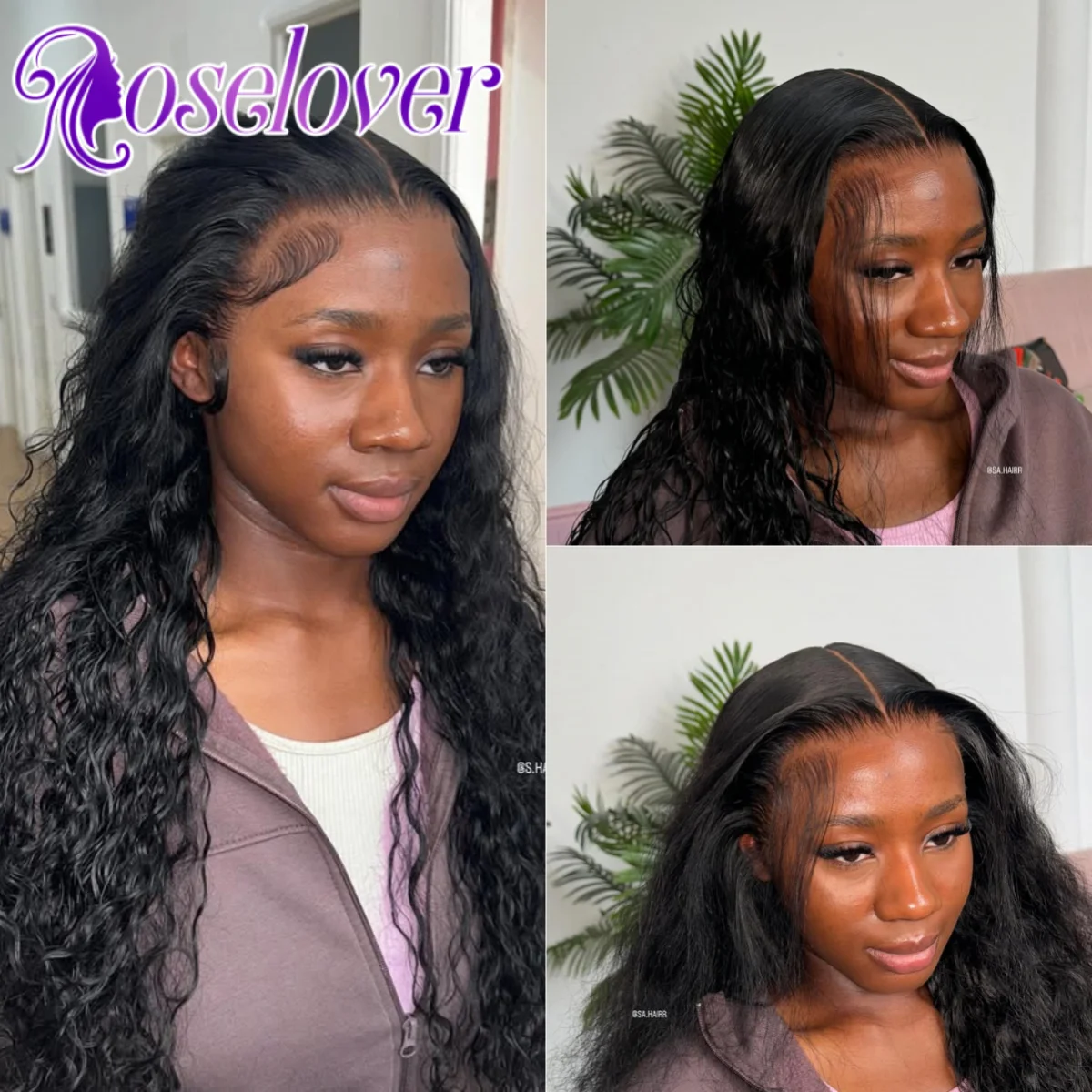 ROSELOVER 34Inch 9x6 Melt Skins Real HD Lace Closure Wig 250% Glueless Natural Hairline Water Wave Human Hair for Black Woman