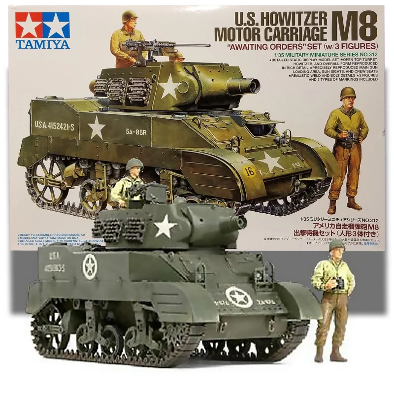 Tamiya 35312 1/35 Military Model Kit WWII U.S Howitzer Motor Carriage M8 Scott Assembly Model Building Kits