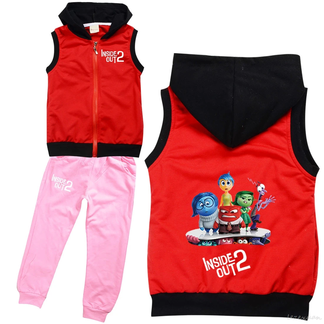 Inside Out 2 Children Sets Kids Hoodies Vest + Pants Two Piece Hooded Sweatshirts Suits Boys Girls Tracksuit Spring Gift