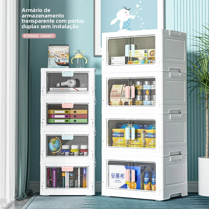 contenitore-organizzatore-trasparente-a-doppia-porta-con-ruote-per-auto-casa-oggetti-vari-giocattoli-e-snack