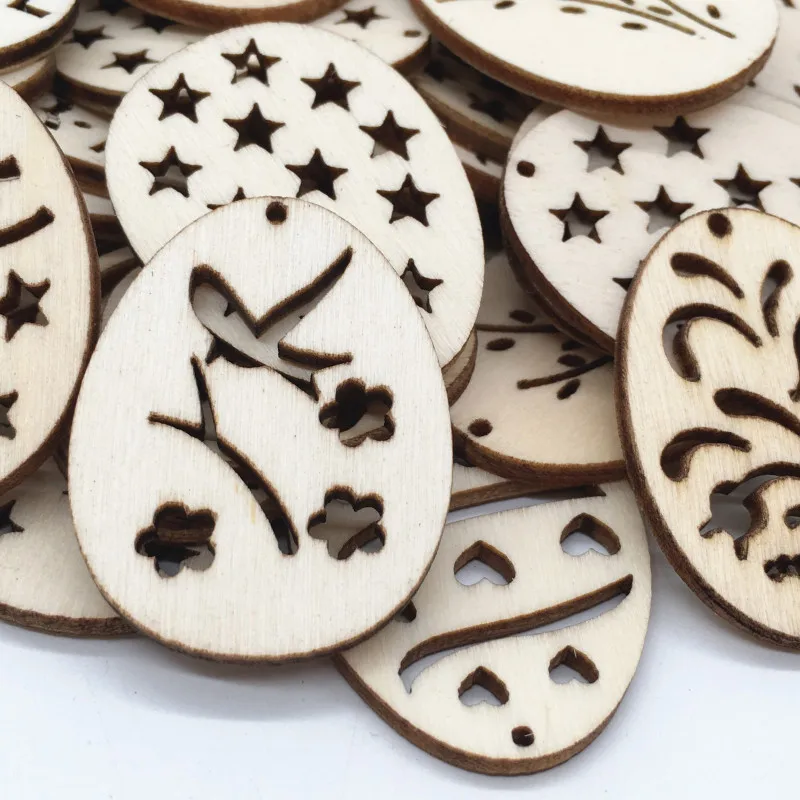 50pcs Christmas Tree Wood Hanging Pendant Christmas Party Decorations Craft DIY Ornament Hanging Tag For Happy New Year