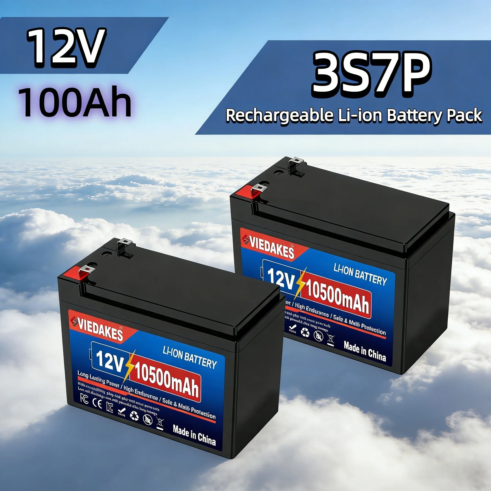 

Аккумуляторный блок VIEDAKES, новый, 3S7P, 12В, 100Ач, LiFePO4, 18650, всепогодный, для круглогодичного использования на солнечных электростанциях на открытом воздухе