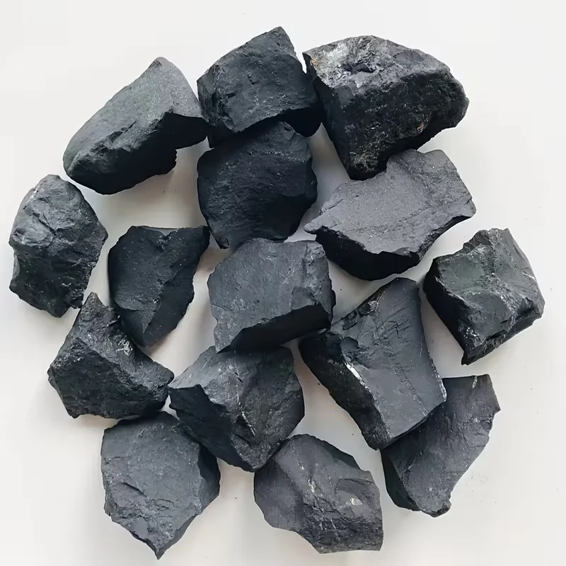 Natural Black Shungite Raw Stone, Rough Black Shungite Mineral Specimen, Aquarium Landscaping for Water Purification