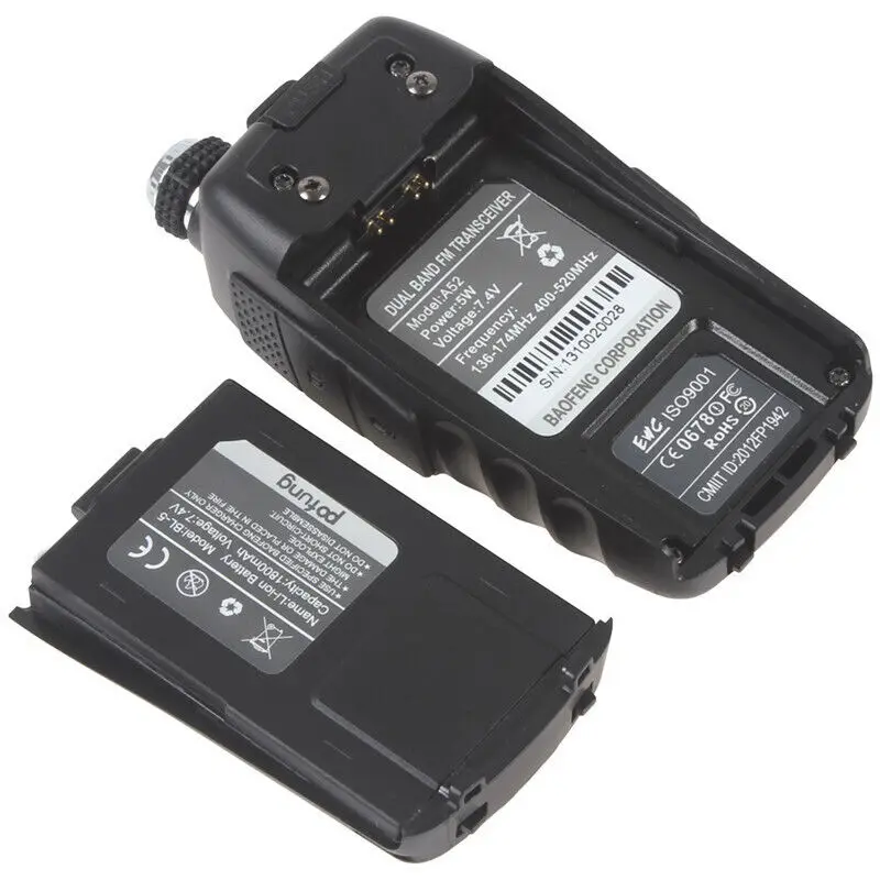 2 ชิ้นสีดําใหม่ Walkie Talkie BaoFeng BF-A52 VHF 136-147 เมกะเฮิร์ตซ์และ UHF 400-520 เมกะเฮิร์ตซ์ Dual Band 5 วัตต์ 128CH VOX Two Way วิทยุ