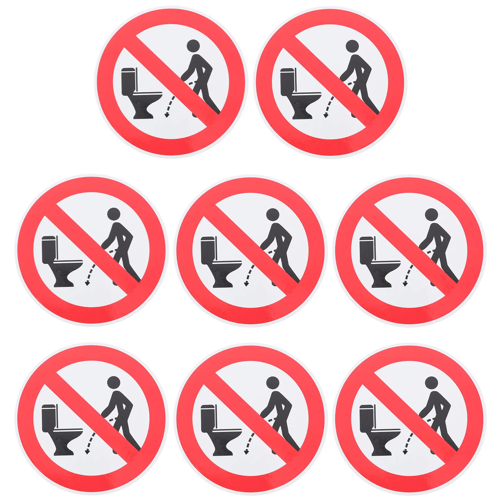 

8pcs Bathroom Stickers Etiquette Signs PVC Waterproof Do Not Flush Pee Target Restroom Wall Public Urinal Reminder Labels