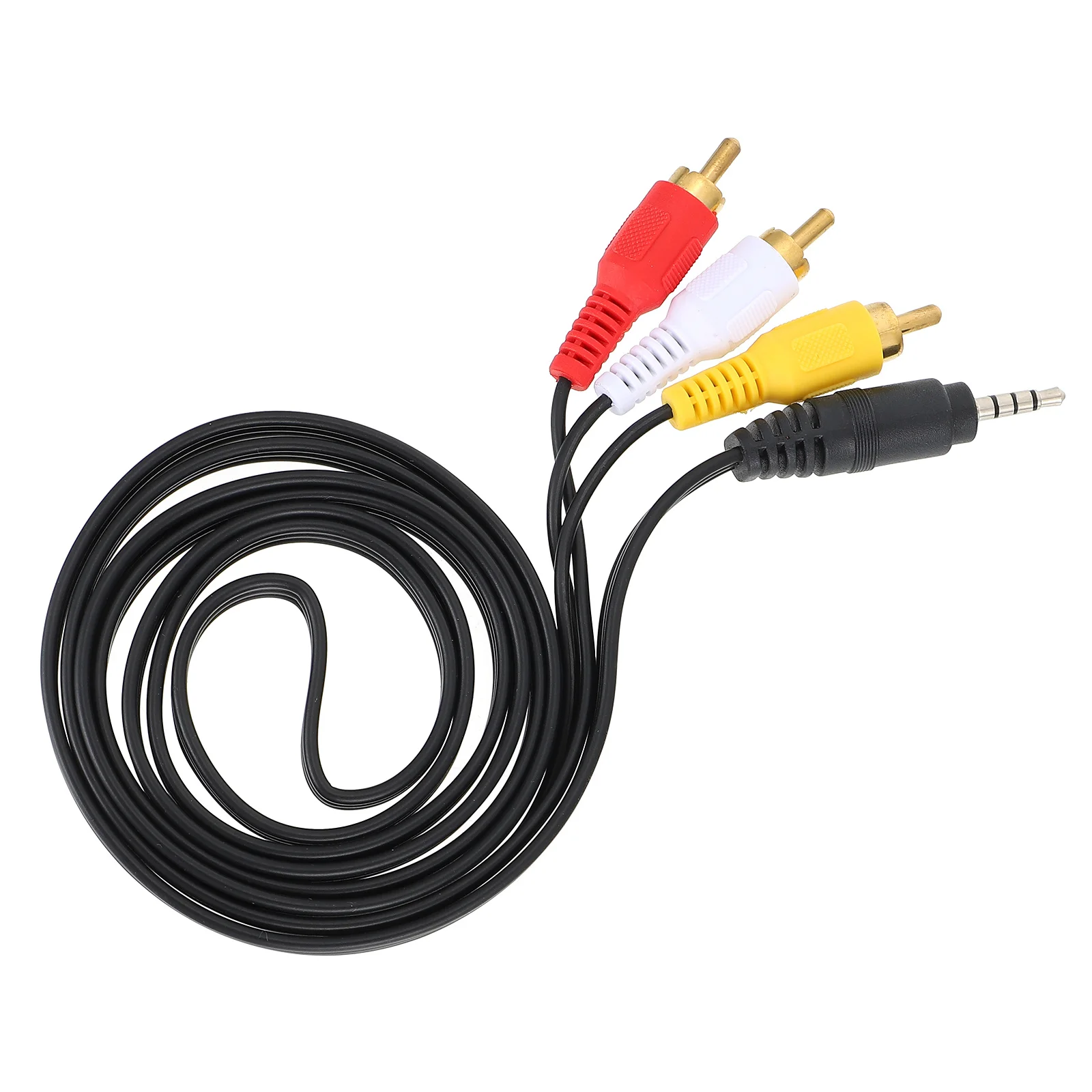 2Pcs Av Cable 3.5mm to 3 Audio Video Output Cable Adapter Cord for Speaker Amplifier Aux Stereo Sound Transmission