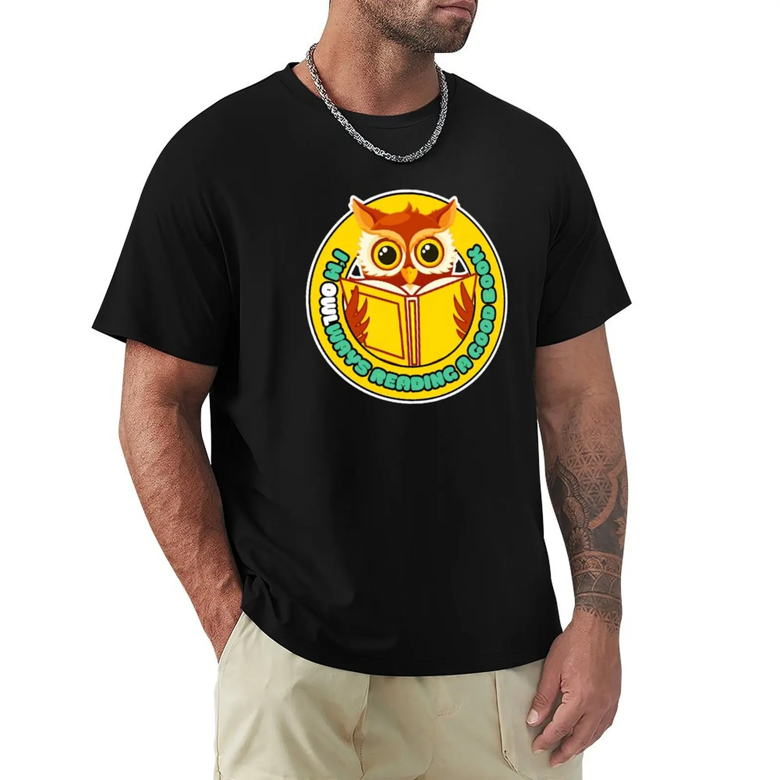 

Owl Reading T-Shirt Christmas Casual Short Sleeve Top