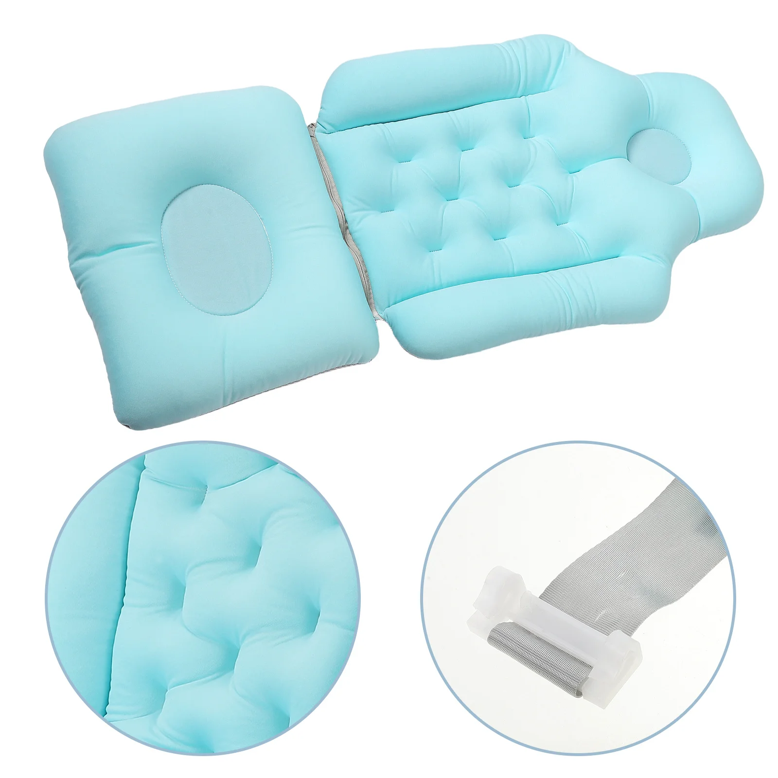 

Bath Mat Blue Fabric Detachable Cushion Bathtub Chair Non-Slip Stable Support Bath Pillow for Elderly Pregnant Women