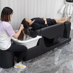 Chaise de salon de beauté simple, lit de massage pour le lavage des cheveux, le rasage du shampoing, la coiffure cosmétique, les meubles de salon de coiffure CY50XT