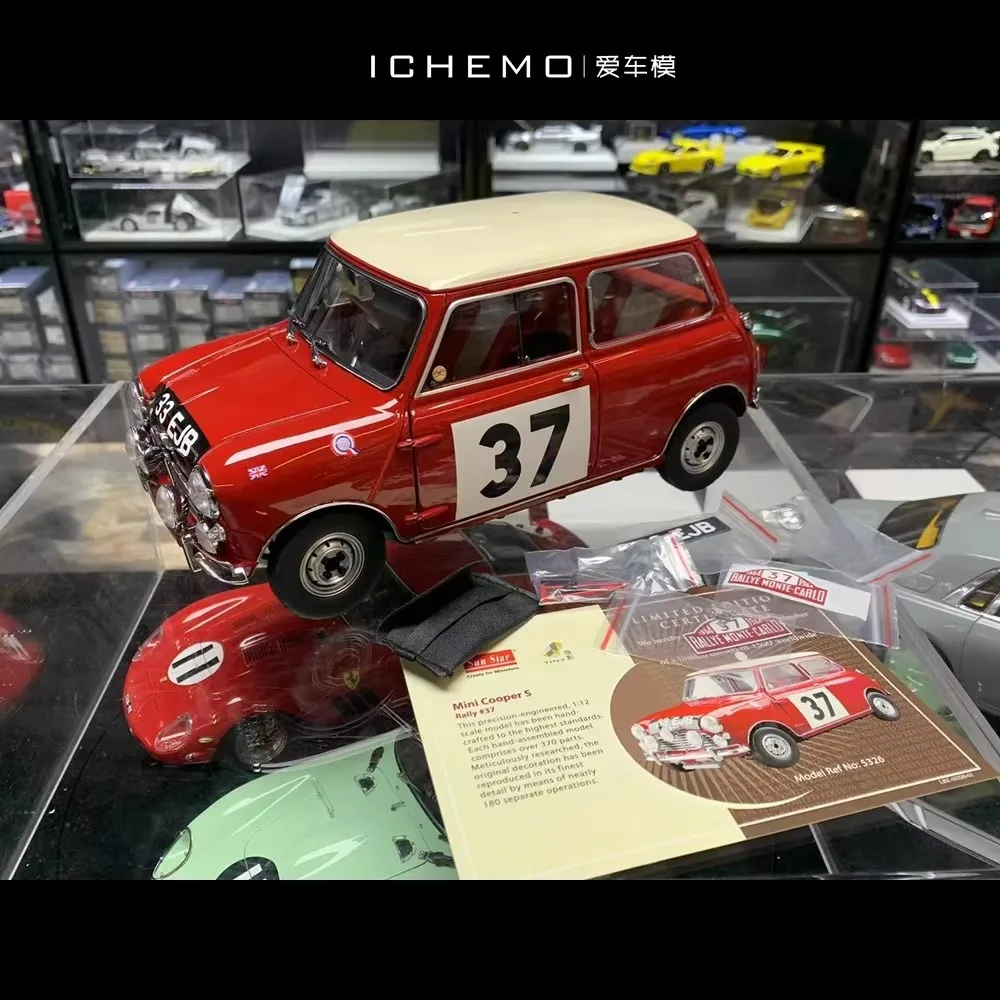 صن ستار 1/12 موديلات X صغيرة 5321T ميني كوبر إس # 37 الفائز رالي مونتي كيرلو 1964 نموذج سيارة محاكاة مجموعة سيارات هدية