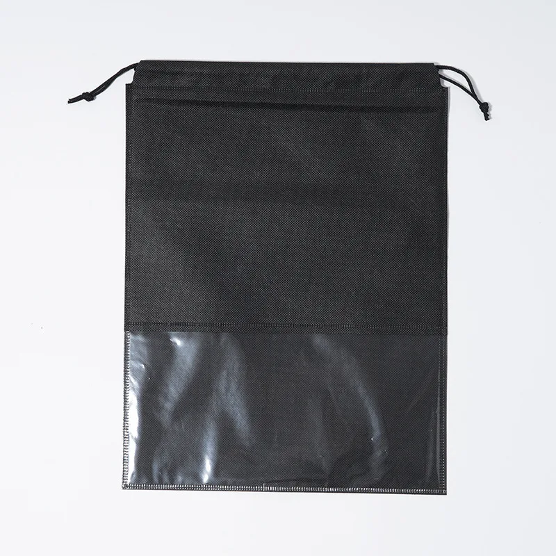 Sac de rangement pour chaussures en tissu Non tissé épais, pochette à cordon de serrage, sac à poussière Transparent pour chaussures et bottes