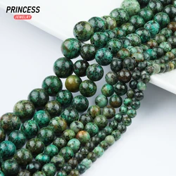 Natural African Turquoise Loose Stone Beads for Jewelry Making Bracelet Necklace Wholesale Stone BeadsDIY Accessories 4 6 8 10mm