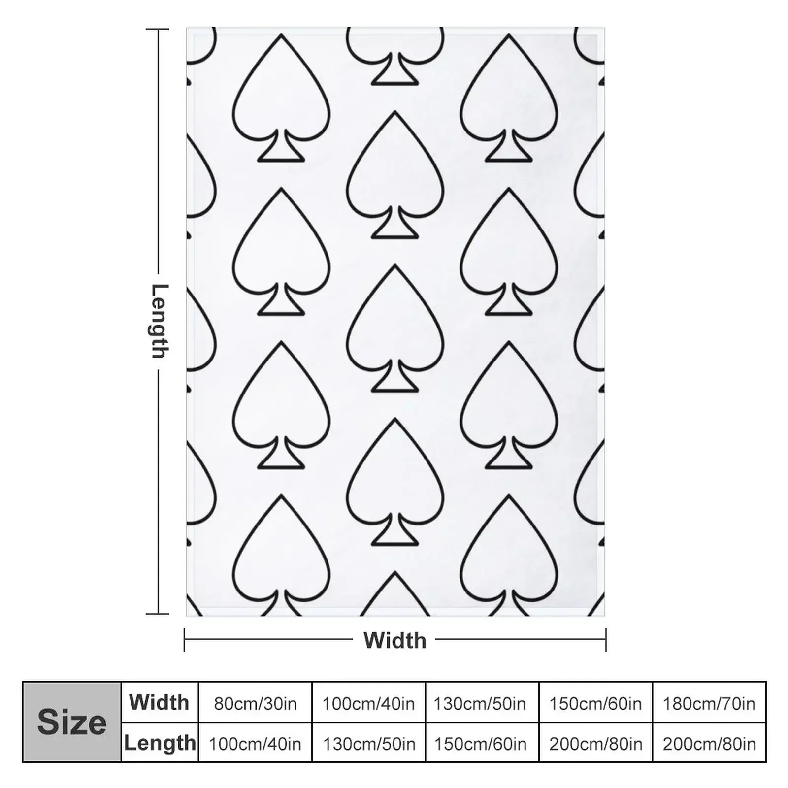 Ace of Spades White T-Shirt Throw Blanket Decorative Throw Flannel Fabric Stuffeds Blankets