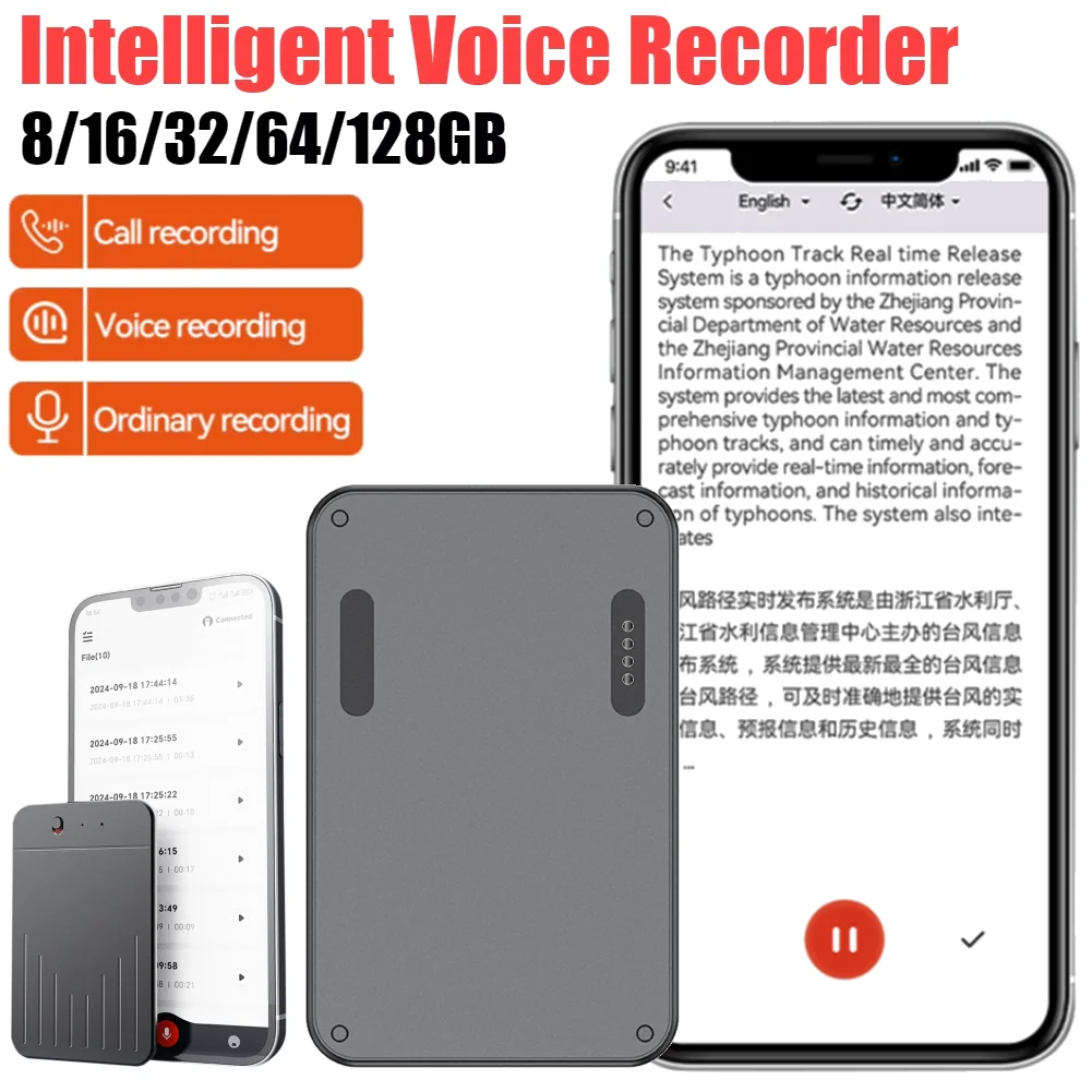

AI ChatGPT-4o Intelligent Voice Recorder 8-128GB 80 Language Translation Device Transcribe Summarize Language Translation Device