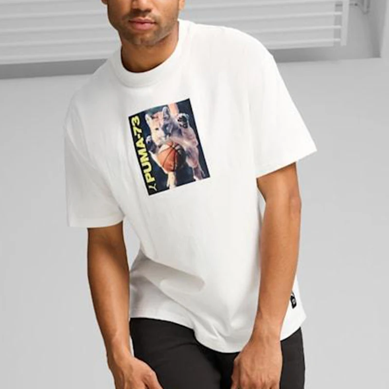 

Puma Genuine 2025 Summer Men's Round Neck Pattern Breathable Short-Sleeve 627153-01