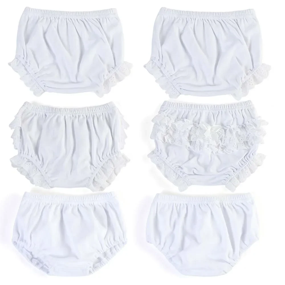 Ruffkids White 100% Cotton Newborn Diaper Covers Infant Panties Toddler Boys Underwear Lace Ruffle Baby Girl Clothes Bloom