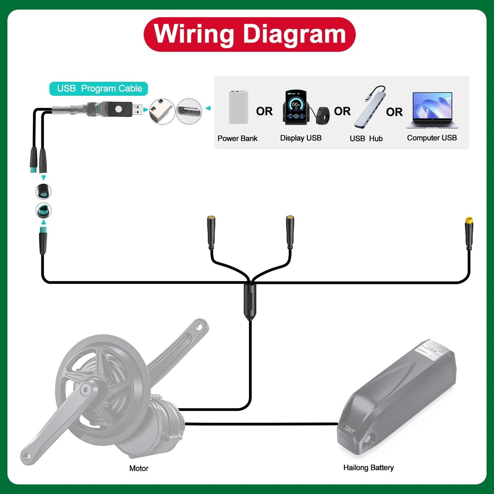 

BAFANG BESST Programming Line Speed Limit Release Wheel Diameter Setting M600 M510 M500 M400 CAN Protocol Programming Cable