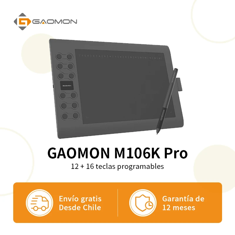 

GAOMON M106K Pro Graphics Tablet Battery-free Pen Windows Mac Android OS Supported Digital Tablet, Upgraded Version of M106K