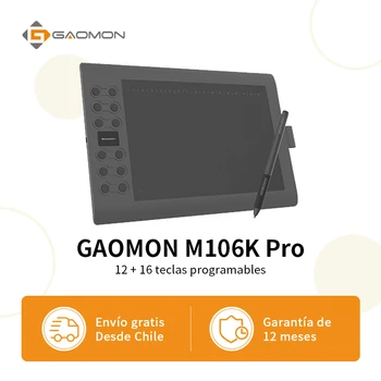 GAOMON M106K 프로 그래픽 태블릿, 배터리 프리 펜, 윈도우 맥, 안드로이드 OS 지원, 디지털 태블릿, M106K 업그레이드 버전