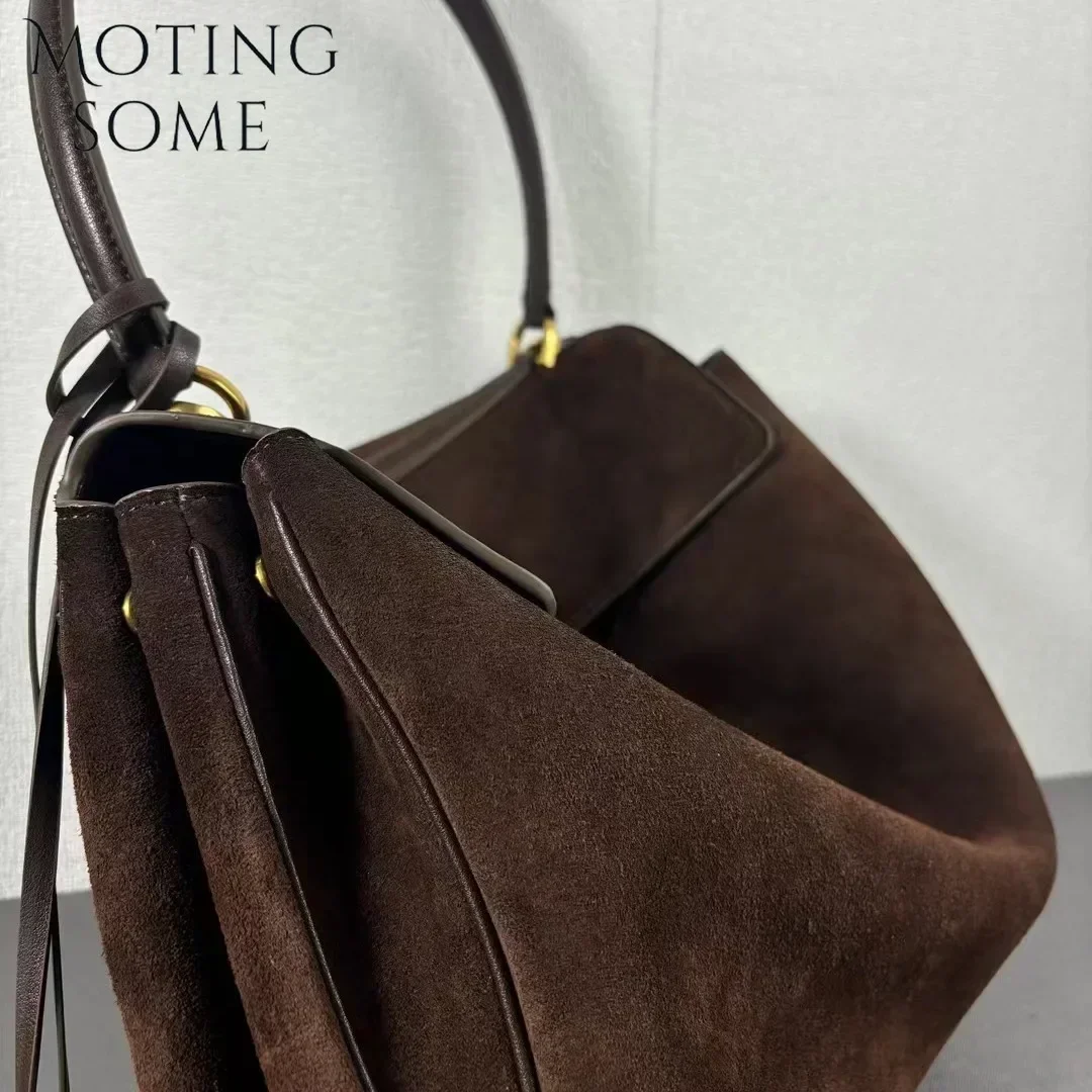 Motingsome, nuevo bolso de piel de ante para mujer, bolso de hombro y monederos, bolsos de diseñador de lujo, bolso elegante a la moda para mujer,