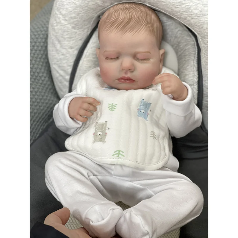 48CM Loulou Newborn Baby Size Already Finished Reborn Baby Doll 3D Skin Hand Detailed Painted Skin Visible Veins