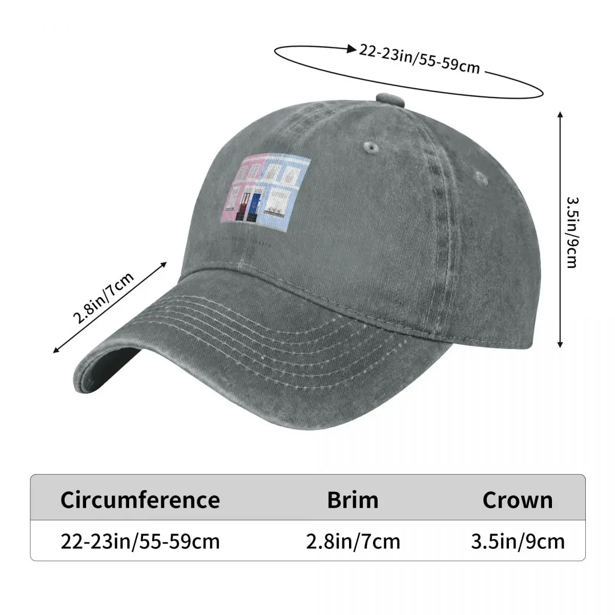 Colorful Houses In Notting Hill London England Fashion Baseball Cap Peaked Cap Men's Hat Women's Cap Sun Visor Hat
