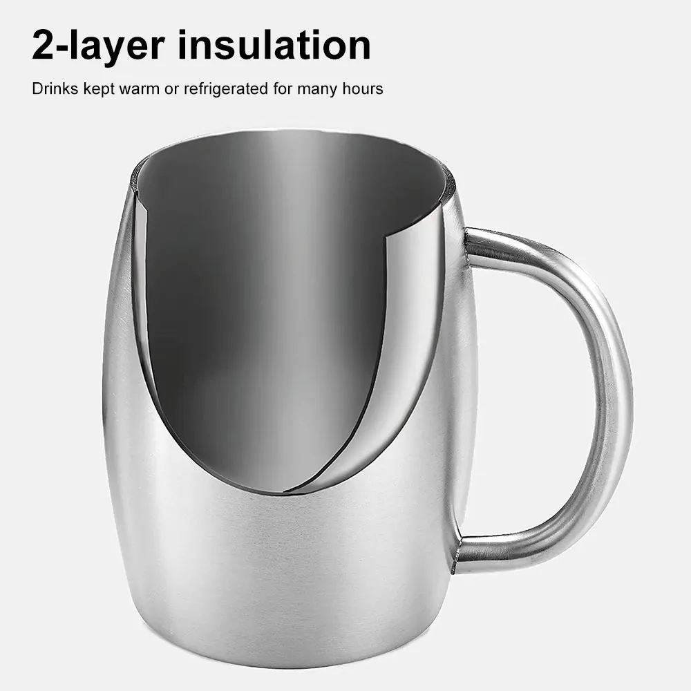 420ml Travel Stainless Steel Beer Mug Double Wall Portable Coffee Cup with Handle Lid Home Thermal Tea Water Cups Drinkware