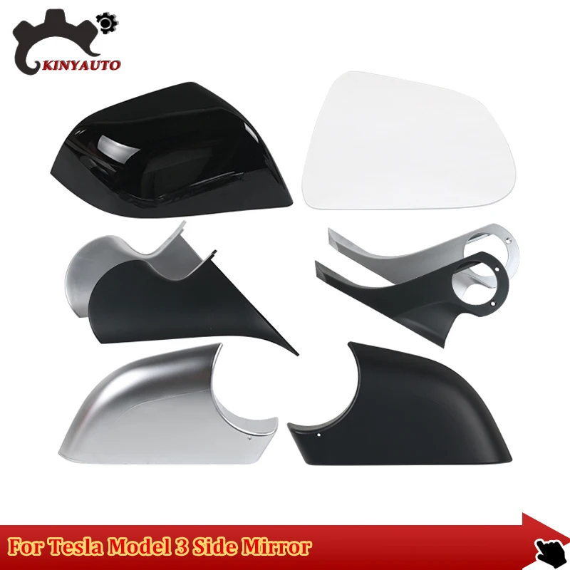 

For Tesla Model 3 Side Mirror External Mirror Rearview Mirror Assembly Lens Turn Signal Shell Lower Shell Frame Cover