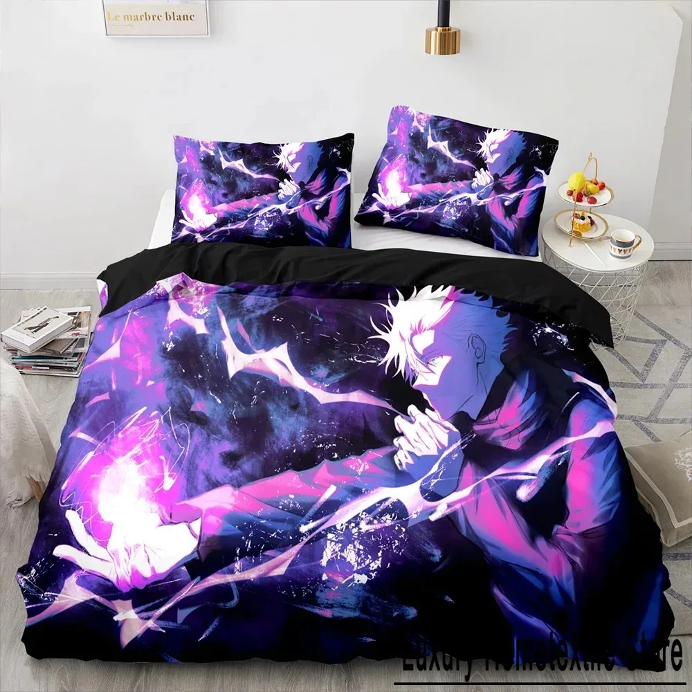 

Anime Jujutsu Kaisen Satoru Gojo Bedding Set Boys Girls Twin Queen Size Duvet Cover Pillowcase Bed Kids Adult Home Textileextile