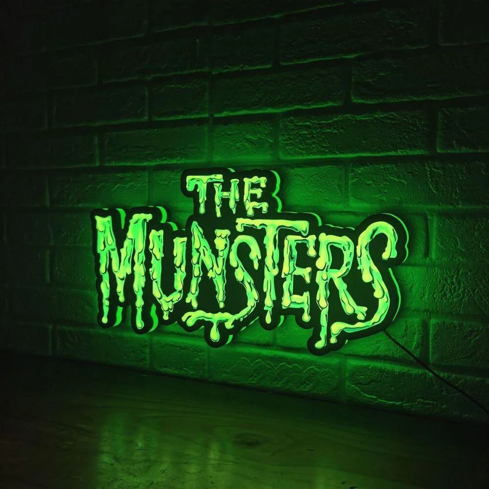

Custom The Munsters Logo Lightbox 3D Light LED Nightlight Custom Home Game Wall Decor Sign Illuminated Gaming Sign