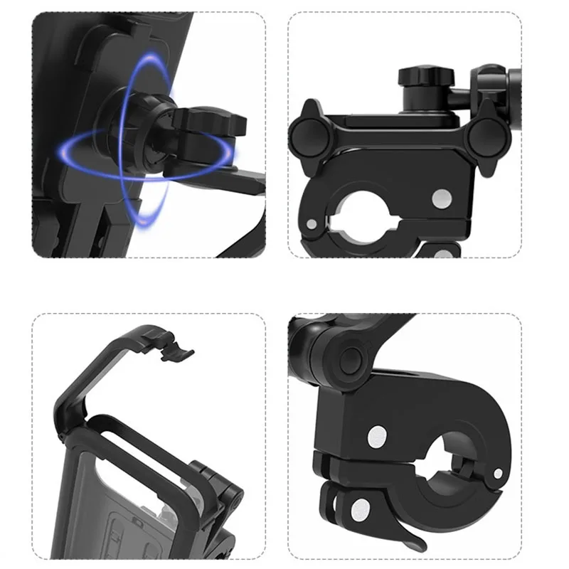Regulowany wodoodporny uchwyt na telefon rowerowy stojak przenośny wsparcia motocykla 360 ° GPS uchwyt na kierownicę motor Moto