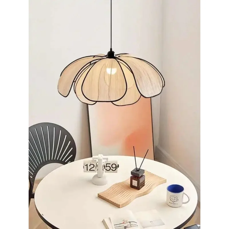 Vintage Hand-Woven Lotus Dining Room Chandelier Bedroom Living Room Lamp European And American art Atmosphere lighting Lamps E27