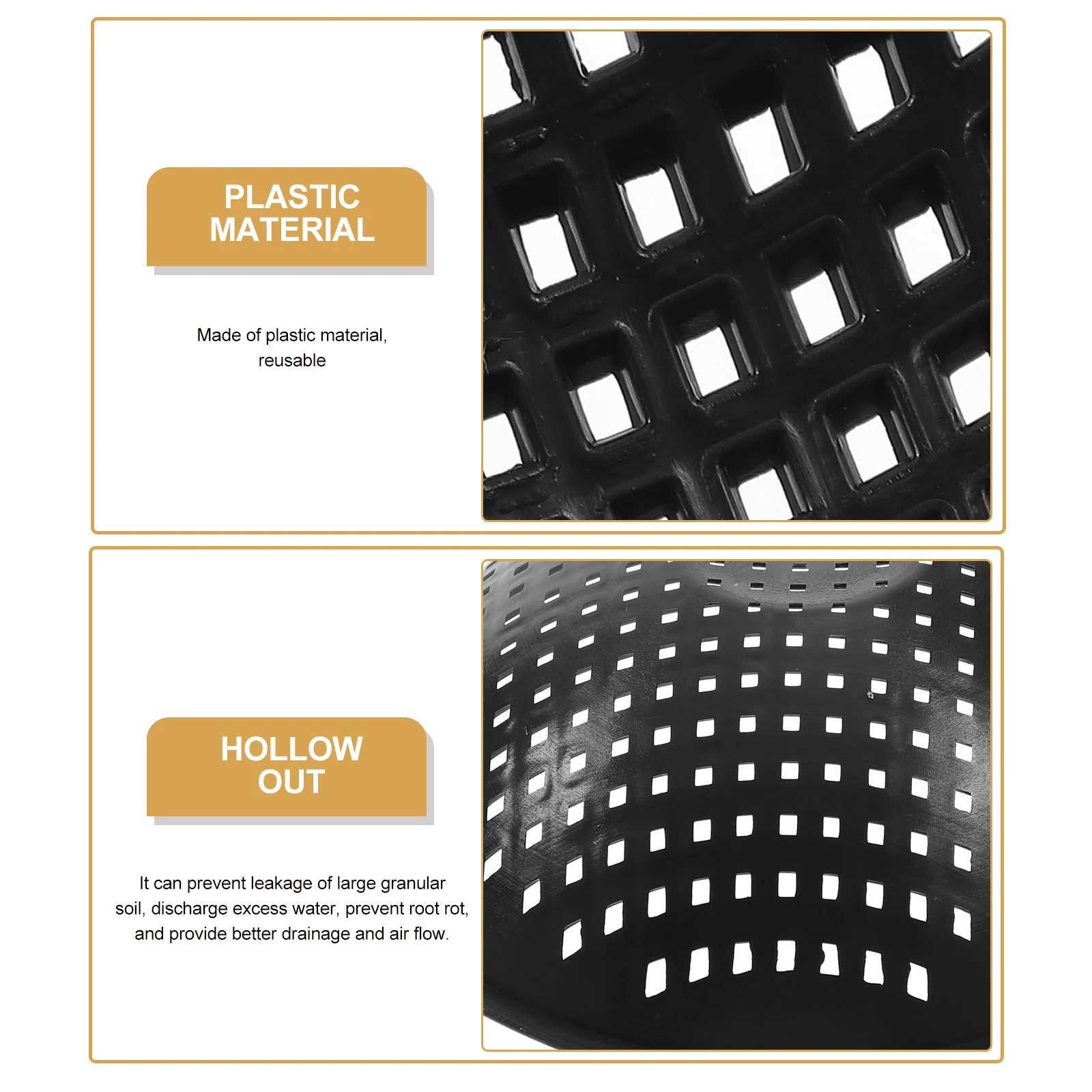 

50Pcs Flower Pot Hole Mesh Pads Reusable Plastic Plant Pot Bottom Net Pads Bonsai Planter Accessory Planter Hole Mesh Pad